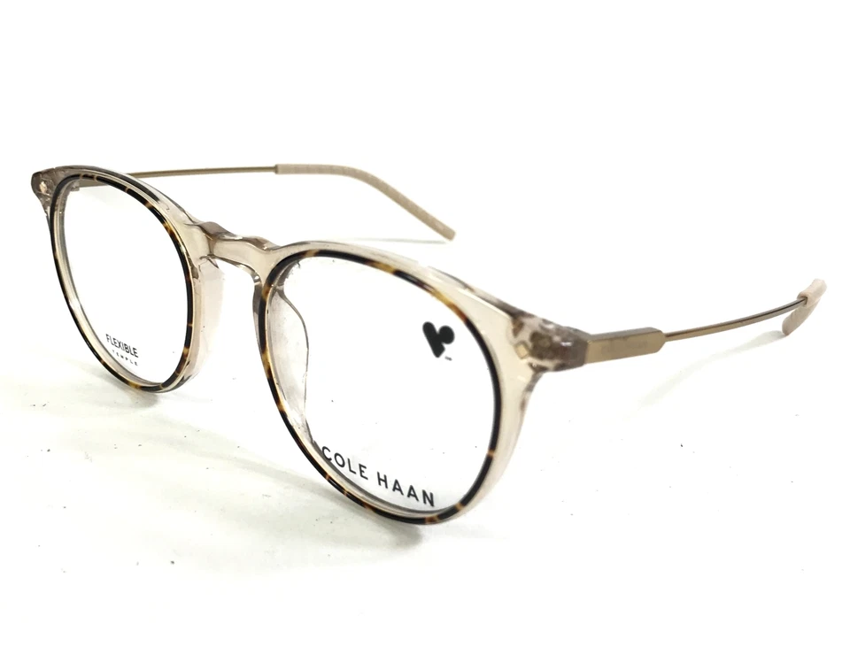 Cole Haan Eyeglasses Frames CH5028 237 TAUPE CRYSTAL Round Full Rim 50-20-135 - Image 4 of 4