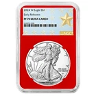2024-W Proof $1 American Silver Eagle NGC PF70UC ER West Point Star Label Red