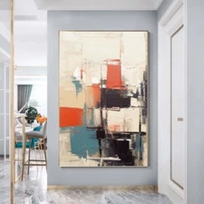 Modern City Wall Art Canvas Painting Hand Painted Decorative Painting  Size