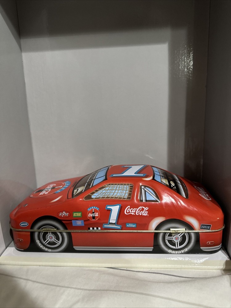 Vintage Collectible 1997 Coca Cola Race Car Tin #1 Tin Box Co. Of America 8” A9