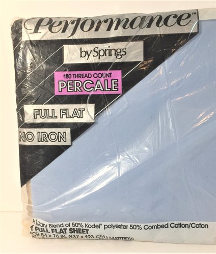 New Old Stock Performance von Springs Perkal volle flache Blätter Posten von 2 Pfund blau - Bild 4 von 7