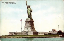 Statue Liberty New York Harbor NY Bedloe Island Antique Postcard UNP DB HHT