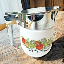 Vintage Corning Ware Gemco Spice of Life Pot à Crème Creamer w/Lid & Handle