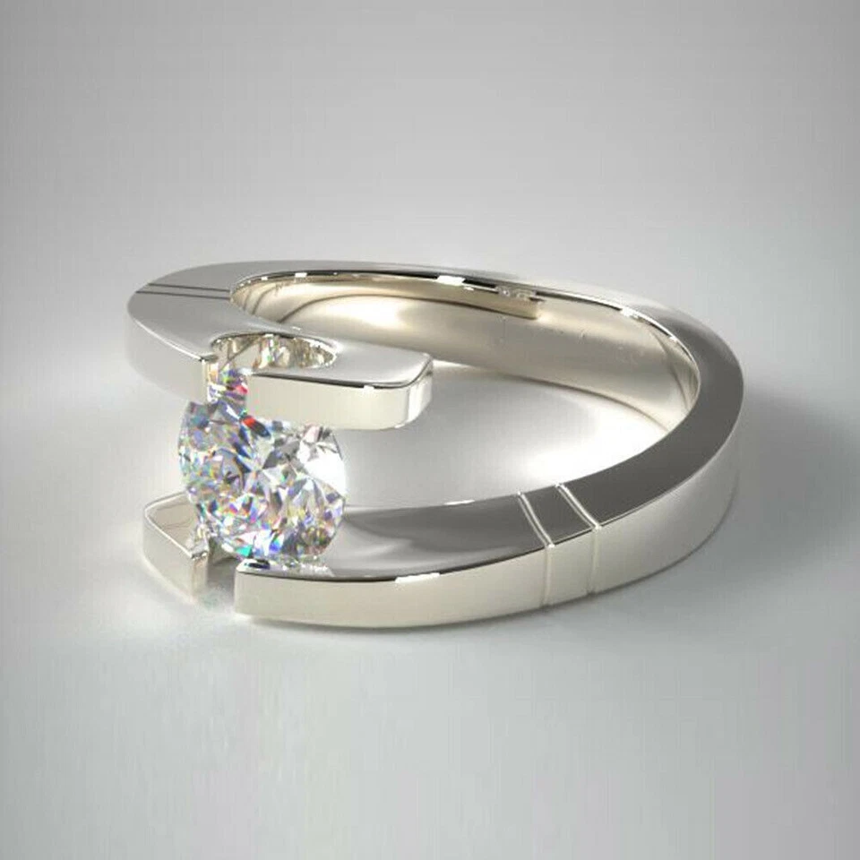 Trauring 2,60 Kt Solitär Hochzeit Ring Diamant Verlobungsring Weißgold-Finish - Bild 2 von 4