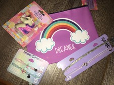 Claire  s Unicorn Bff Best Friend Bracelet Necklace Bag Lipgloss Jewelry Easter