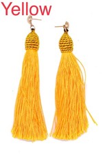 CONE STYLE BOHO EARRINGS SILKY TASSLE DANGLE FRINGE TASSEL DROP DESIGN COLOURS