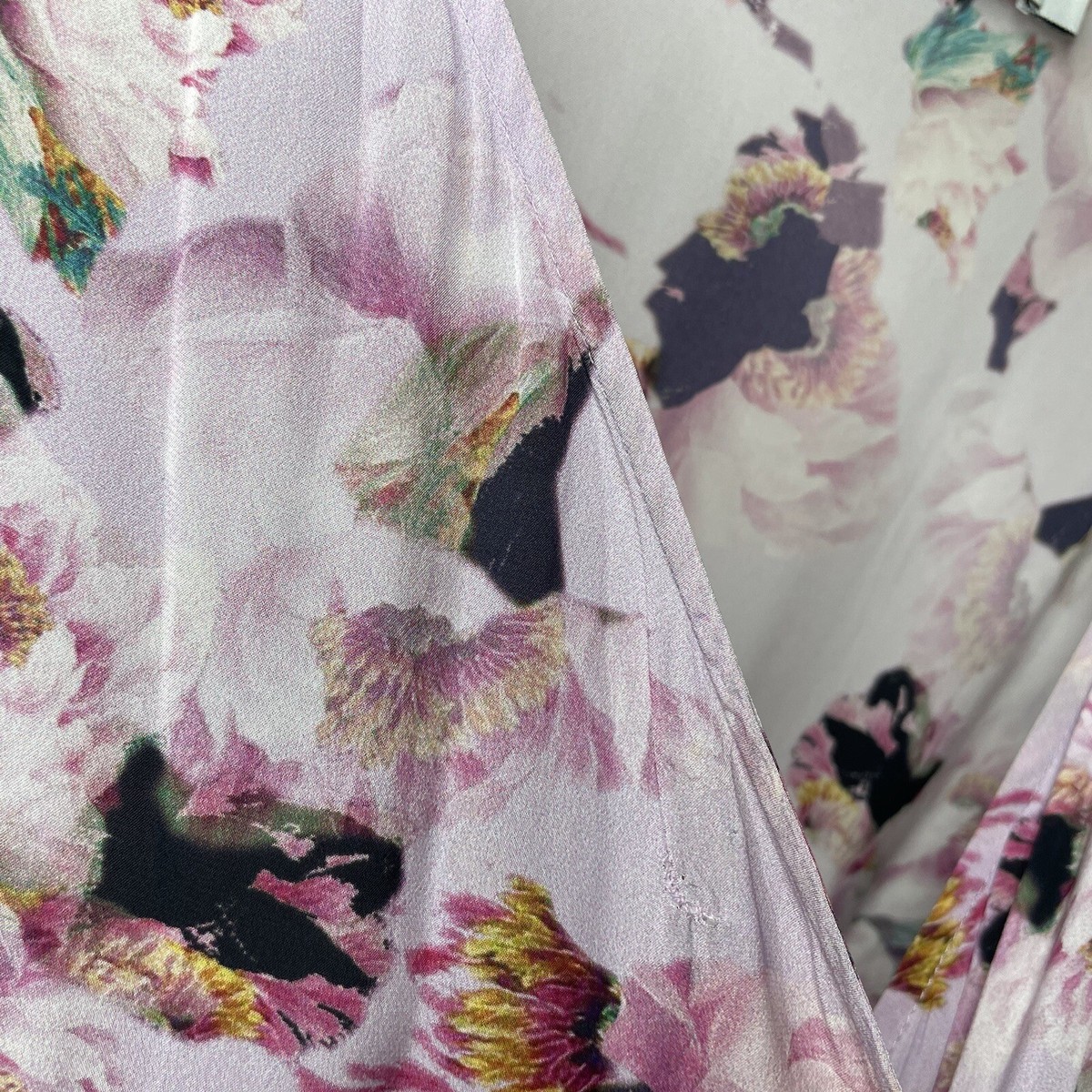 IRO Midi Dress Women 44 US 12 Floral Liky Chiffon Ruffle V
