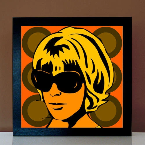 Seventies-Girl Retro Lounge POP ART Bild 60er 70er Jahre Motto Party Portraits - Bild 1 von 1