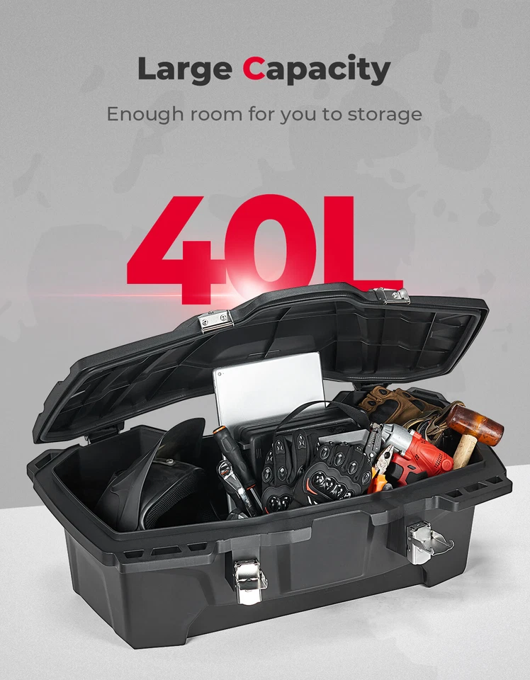 Caja de carga trasera ATV caja de almacenamiento con bloqueo cama para tubo Polaris Yamaha 0,75"-1" Foto 3 de 4