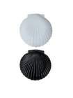 VTG Black & White Milk Glass Arcoroc France Coquillage Seashell Clam Plate Set/2