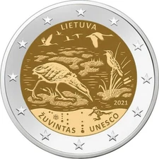 2 Euro Lithuania 2021 * Žuvintas Biosphere Reserve * UNC