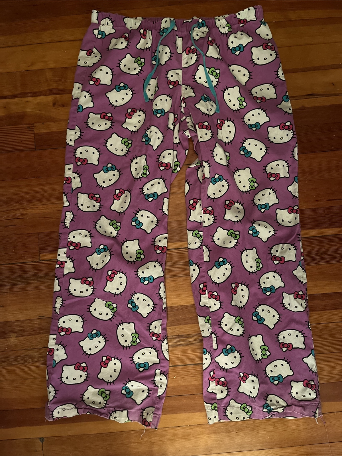 Y2K 2011 Hello Kitty Pajama Pants Purple Sanrio Large… Gem