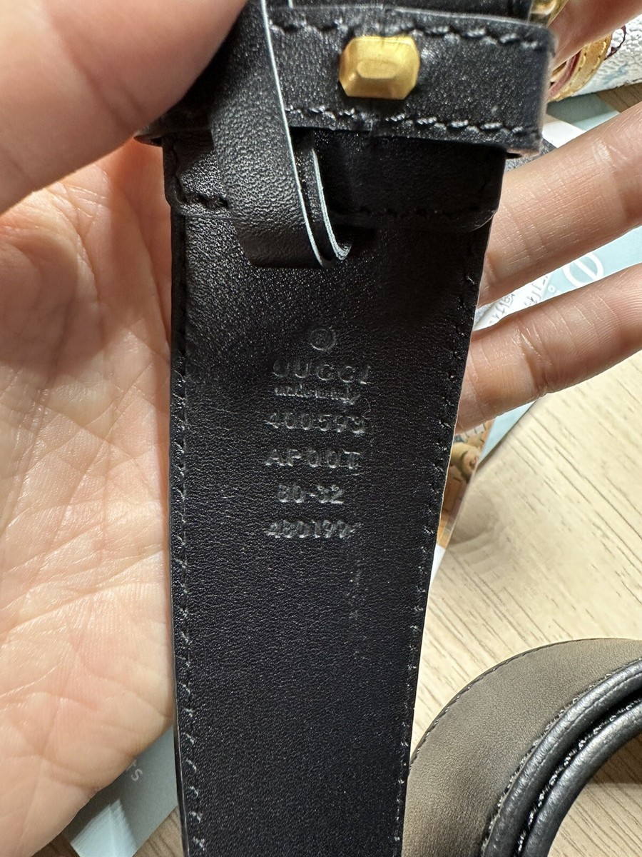 Gucci Marmont Black Belt 80 / 32 Double G Gold Logo w/ Free  display picture 3