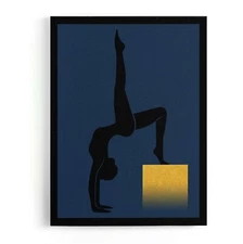 Golden Yoga III Framed Canvas Stretched Ready to Hang 50x40 Home decor Gift.