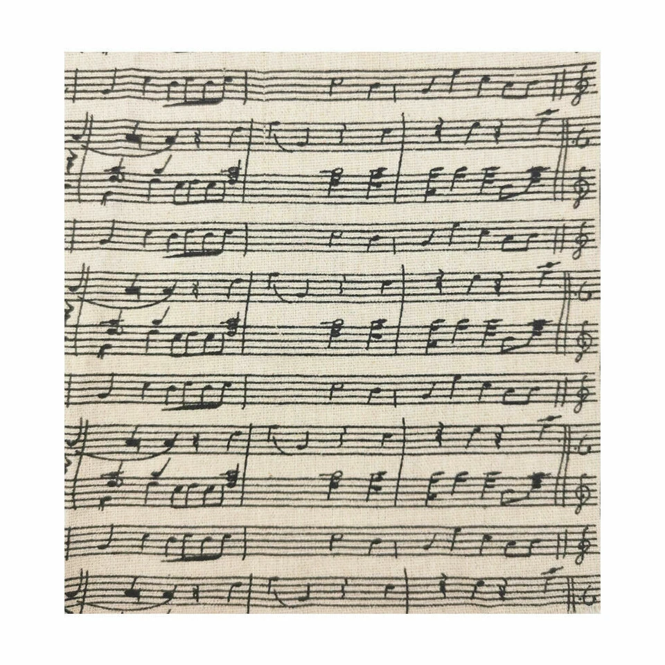 Music Staff Lines Black Notes Fabric Treble Clef Cotton Linen for Diy Art Decor - Image 3 of 4