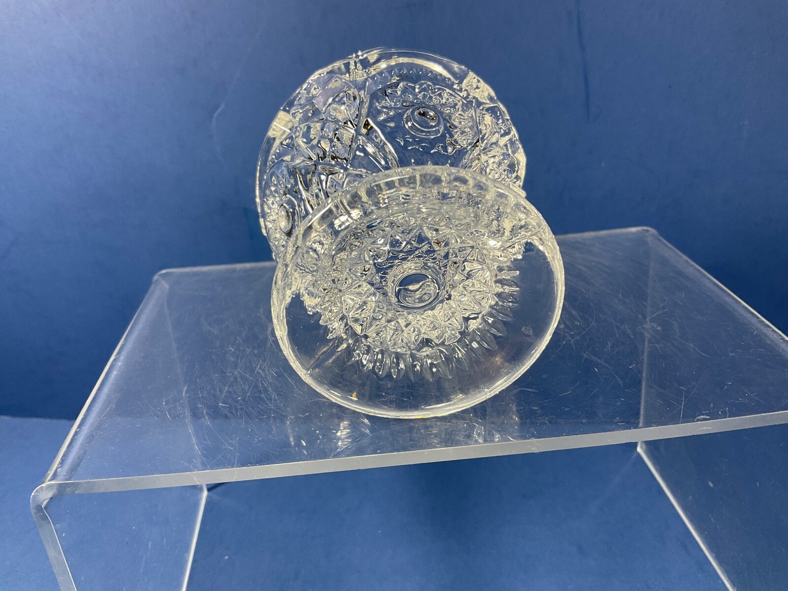 Vintage, 2.75" L.E. Smith, Clear Glass 'Heritage' Toothpick Holder,Made in USA