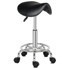 New Saddle Stool Ha Ha Feet Rotation Bar Stool Black - ---