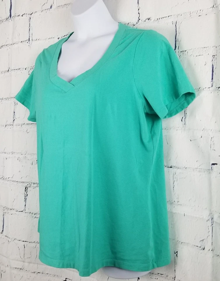 Camiseta Lane Bryant Ajuste Moderno Talla Grande 18W 20W Verde Manga Corta Cuello Redondo  Foto 4 de 4