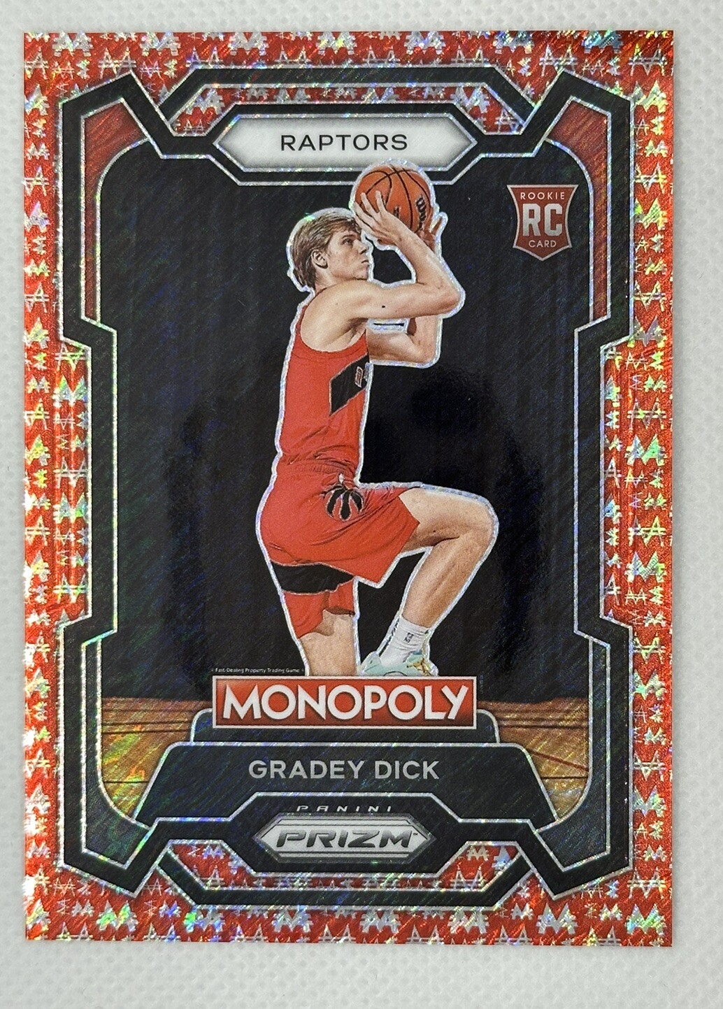 2023-24 Panini Prizm Monopoly Gradey Dick #84 Red Millionaire Shimmer /100 RC