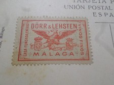 ESPAGNE VIGNETTE VINOS FINOS MALAGA DÔRR & LEHSTEN sur CP TABERNA BLASONS
