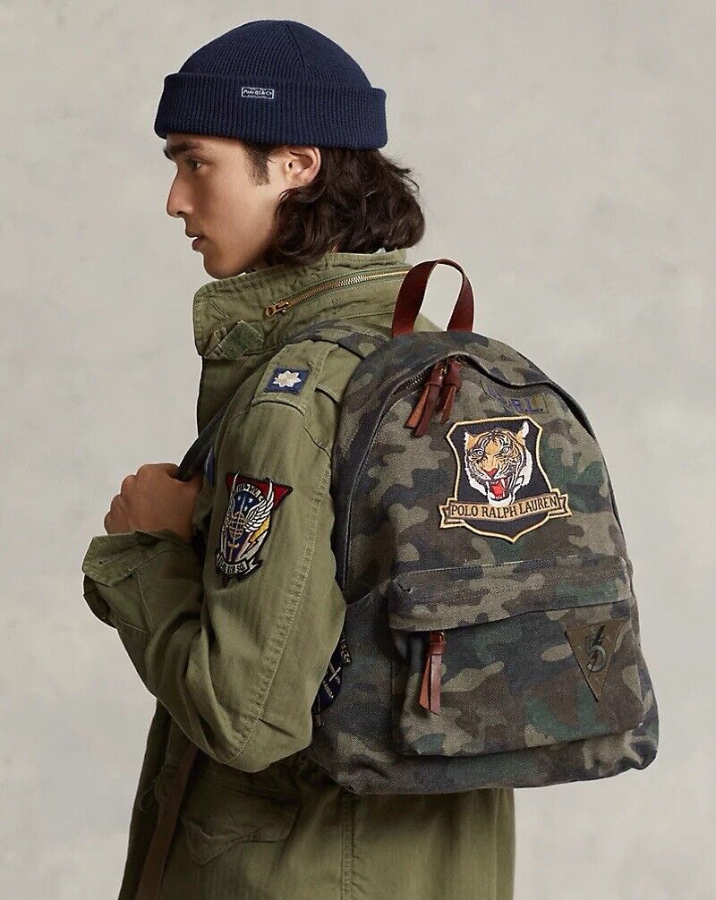 NWT Polo Ralph Lauren Men's Iconic Tiger Patch Camo Canvas NWT Polo Ralph Lauren Men's Iconic Tiger Patch Camo Canvas