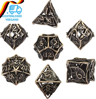 BESUCHE DEN SIQUK-STORE SIQUK 7 Stücke DND Würfel Set, Metall Würfel Spiel Polyedrische Würfel Hohles Sp