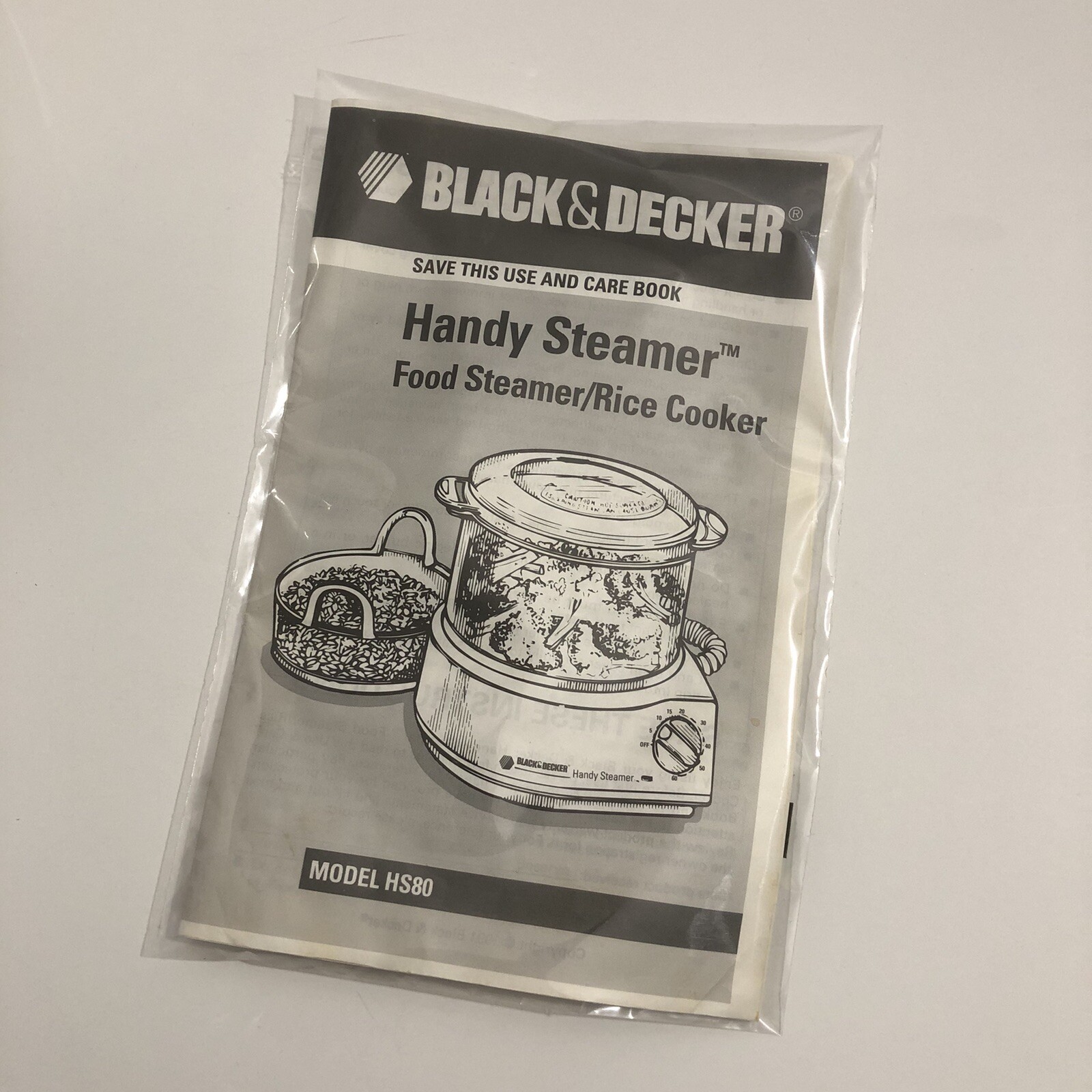 Black & Decker Handy Steamer HS80 Type 2 Food Steamer/Rice Cooker