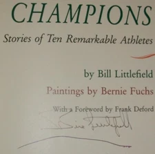 Champions Ten Remarkable Athletes Bill Littlefield signed autographed paperback 