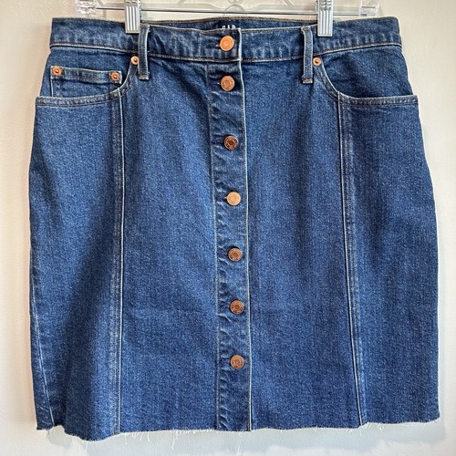MINIFALDA VAQUERA GAP ABOTONADA BORDE CRUDO MUJER TALLA 12/31 USADA EN EXCELENTE ESTADO - Imagen 2 de 8