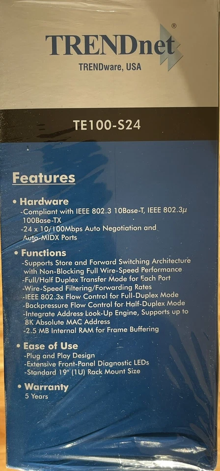 Trendnet Fast Managed Ethernet Switch TE100-S24g - Image 4 of 4