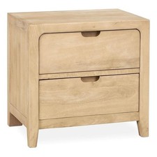 Hand-Carved Mango Wood 2-Drawer Trinket Box / Mini Chest, Boho Whitewash Floral — listing 3