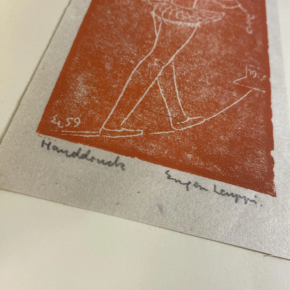 Sombrilla bailarina Eugen Langen vintage original impresión a mano firmada 1959 Foto 4 de 4