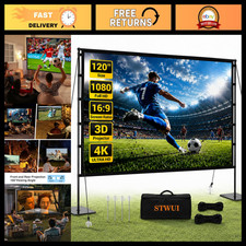 120" Portable Outdoor Projector Screen - 16:9 4K HD, Lightweight  Wrinkle-Free