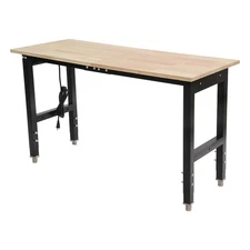 48x20in Heavy-Duty Work Table Adjustable Workbench with Power Outlets 2000lbs