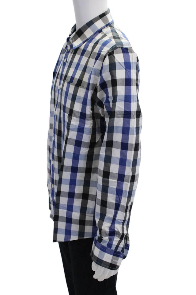 Camisa a Cuadros Jack Spade Para Hombre Cuello Mangas Largas Con Botones Talla L Foto 2 de 4
