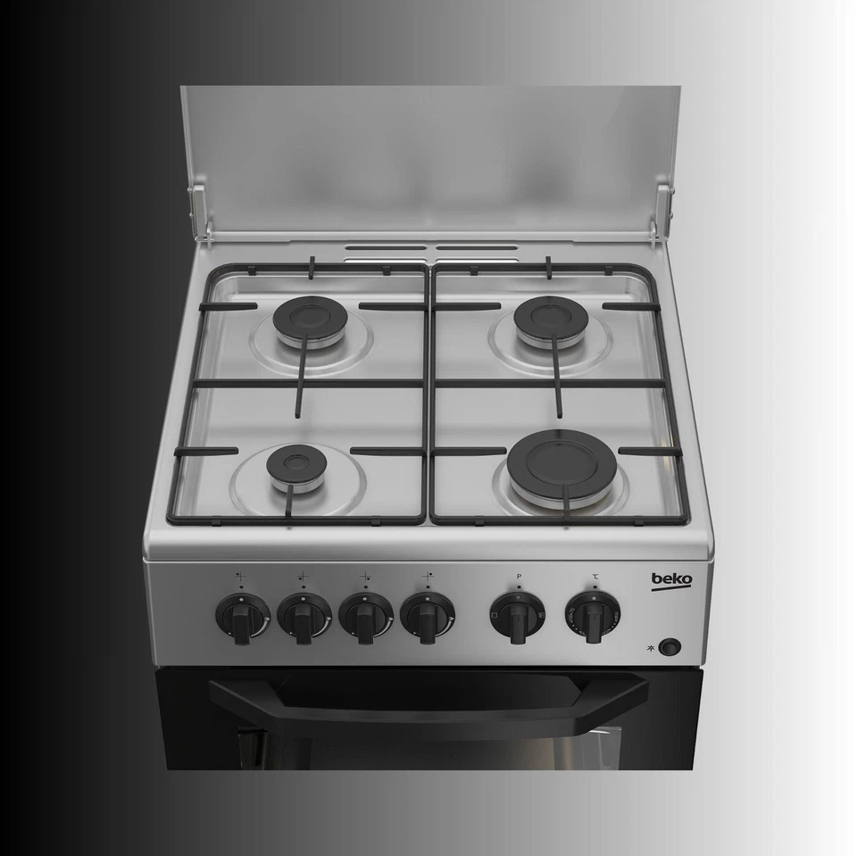 Beko CSS42014FS cucina a Gas 4 fuochi Forno elettrico 54 L Nero Argento - Immagine 2 di 4