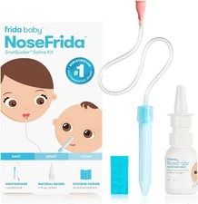 Frida Baby Saline Kit, Includes NoseFrida + 10 Filters + Saline, Blue 