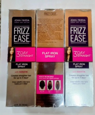 John Frieda Frizz Ease 3 Day Straight Flat Iron 3.5 FL Oz. Lot Of 3