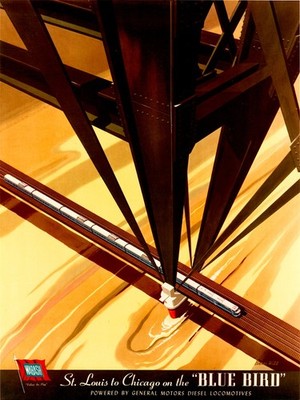 GM Wabash Blue Bird Poster von Bern Hill ca. Foto 1950 5 x 7