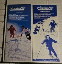 1986/87  HUNTER MT. SKI AREA BROCHURE W/TRAIL MAP & RATES BROCHURE TOO. MINT