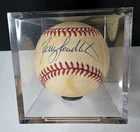 Terry Pendleton Autographed Rawlings National League Baseball - Notarized Cube!