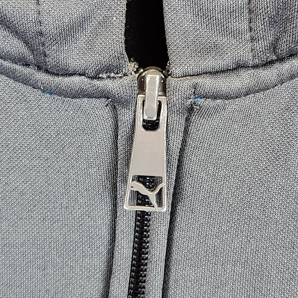 Толстовка с капюшоном мальчика большой серый полный молнии куртка открытый Sport Athletic логотип - Изображение 4 из 4