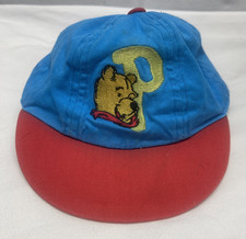 Vintage 1990's Winnie The Pooh Infant Baseball Hat Cap Red Blue Yellow Disney