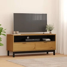 TV Cabinet Oak finish Solid pine wood, plastic