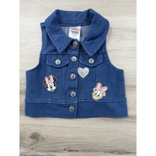 Kids Disney Minnie Daisy Mickey Mouse Denim Vest Size 2T