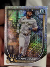 Topps 2025 Bowman Chrome Jackson Chourio #40 Brewers Mega Box Mojo Refractor