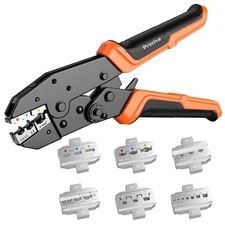 Preciva 6 PCS Crimping Tool Set, Ratcheting Wire Crimper Tool for Heat Shrink...