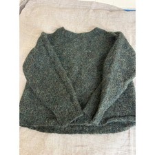 Pacas Kids Small Forest Green Baby Alpaca Merino Wool Blend Knit Sweater Peru