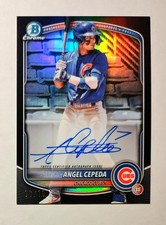 Angel Cepeda 2025 Bowman Chrome AUTO Prospect BLACK REFRACTOR 06/10 Cubs RC i6