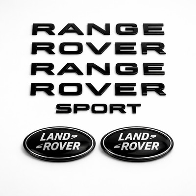 Gloss Black Range Rover Sport Badge Full Set Front Bonnet/Rear Trunk Emblem OEM